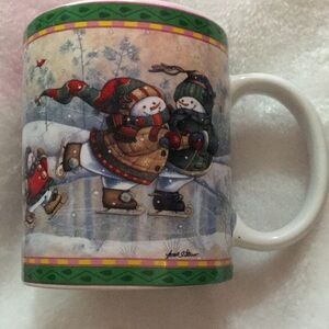 Festive Snowman Skating Mug